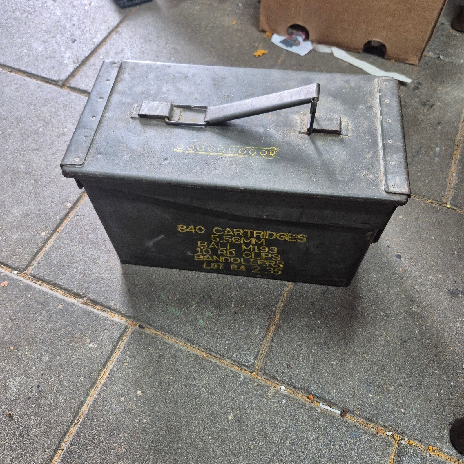 Munitiekist 5.56mm M193 Ball Cartridges, Verzamelen, Militaria | Algemeen, Ophalen, Overige soorten, Amerika, Kist of Geocache