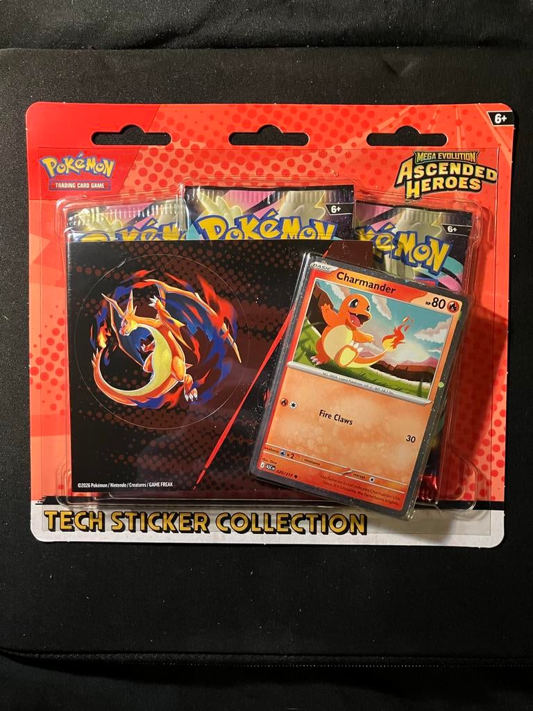 Pokémon Mega Evolution Ascended Heroes Tech Sticker Charman, Hobby en Vrije tijd, Ophalen of Verzenden, Nieuw, Booster