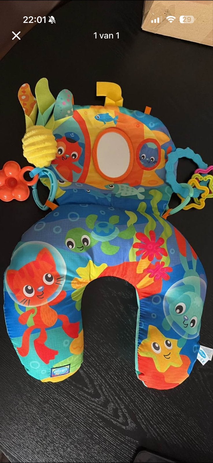 Baby speelkussen/buikkussen met speeltjes merk playgro, Kinderen en Baby's, Speelgoed | Babyspeelgoed, Ophalen, Zo goed als nieuw