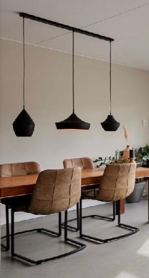 Moderne hanglamp zwart/brons, Ophalen, Zo goed als nieuw, Modern, Metaal