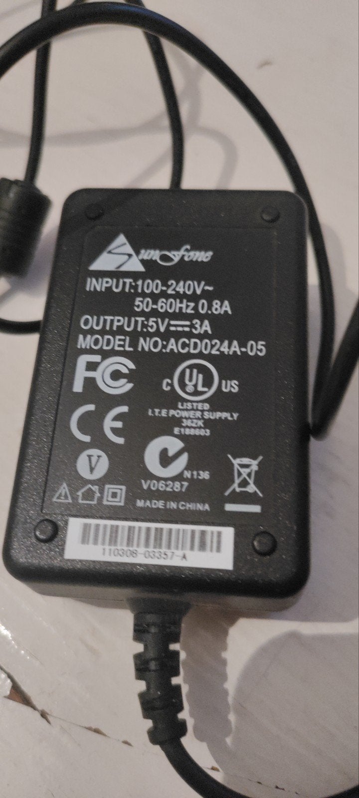 Sunfone ACD024A-05 Voedingsadapter 5V 3A, Ophalen of Verzenden