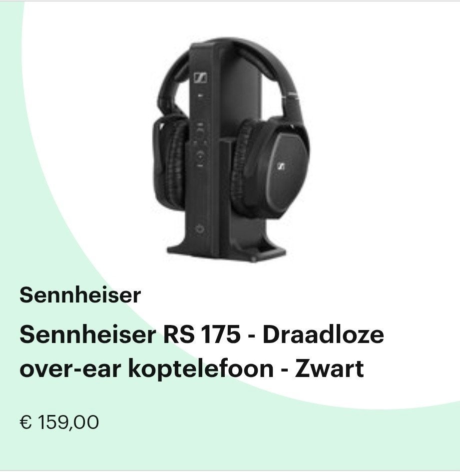 Sennheiser RS 175 Draadloze Over-Ear Koptelefoon Zwart, Sennheiser, Ophalen of Verzenden, Zo goed als nieuw, Over-ear