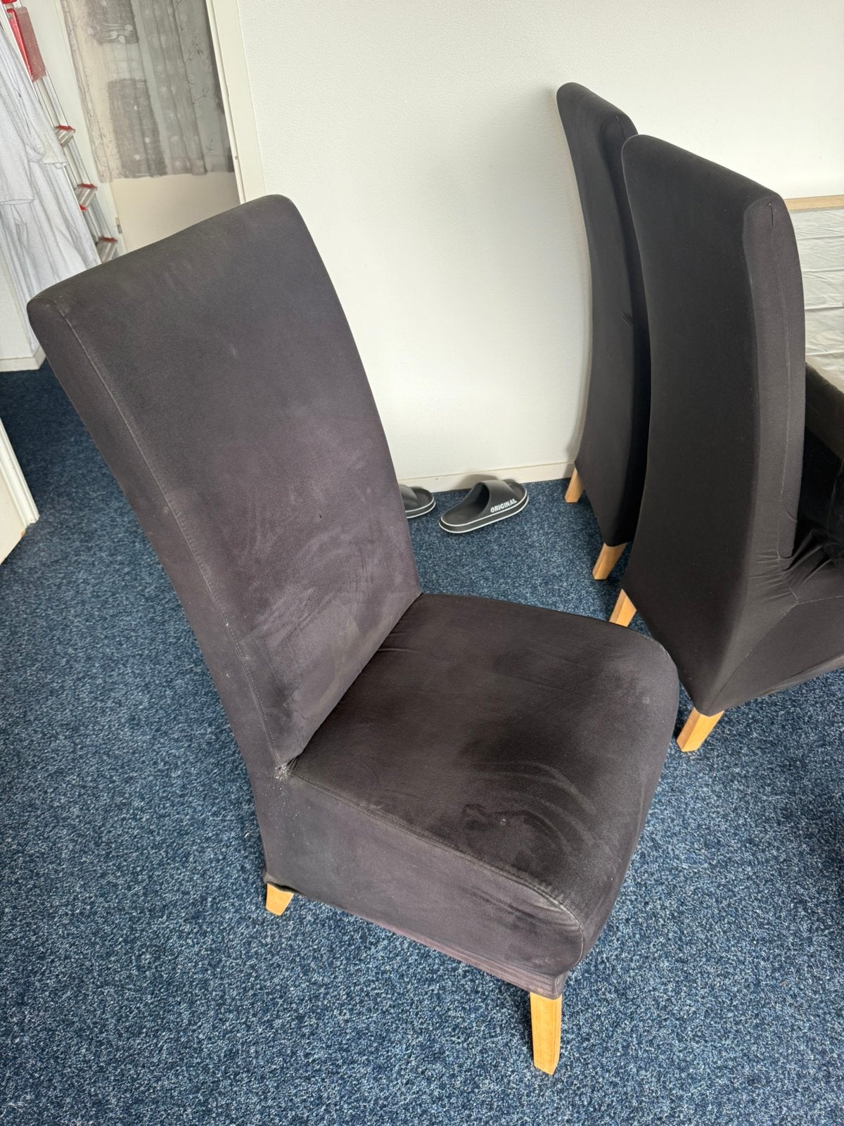 Partij stoelen, Ophalen, Zwart, Zo goed als nieuw, Stof