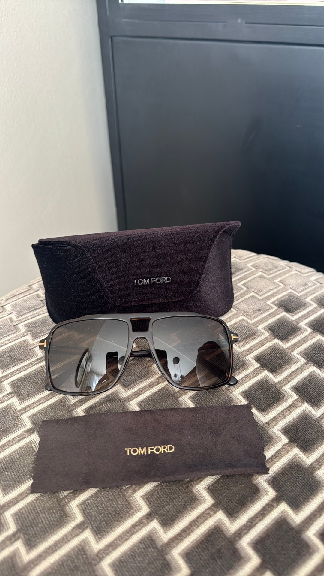 Tom Ford zonnebril Kemp Havanna, Ophalen, Zo goed als nieuw