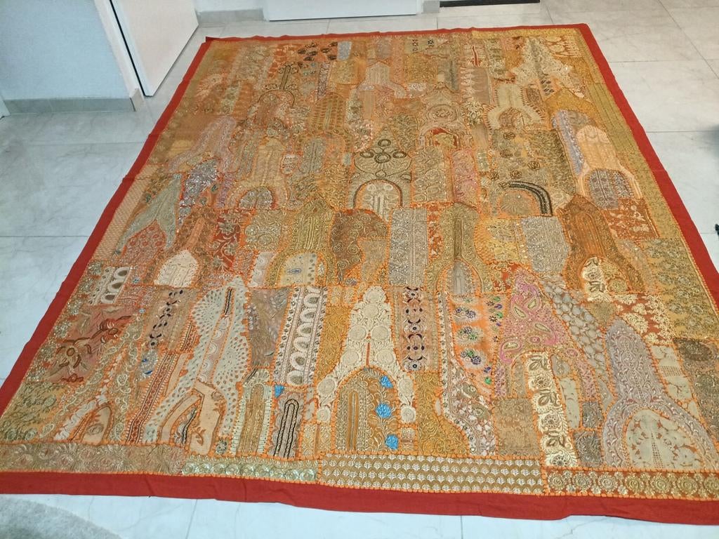 Handgemaakte Indiase beddensprei - 195x255 cm, Ophalen of Verzenden