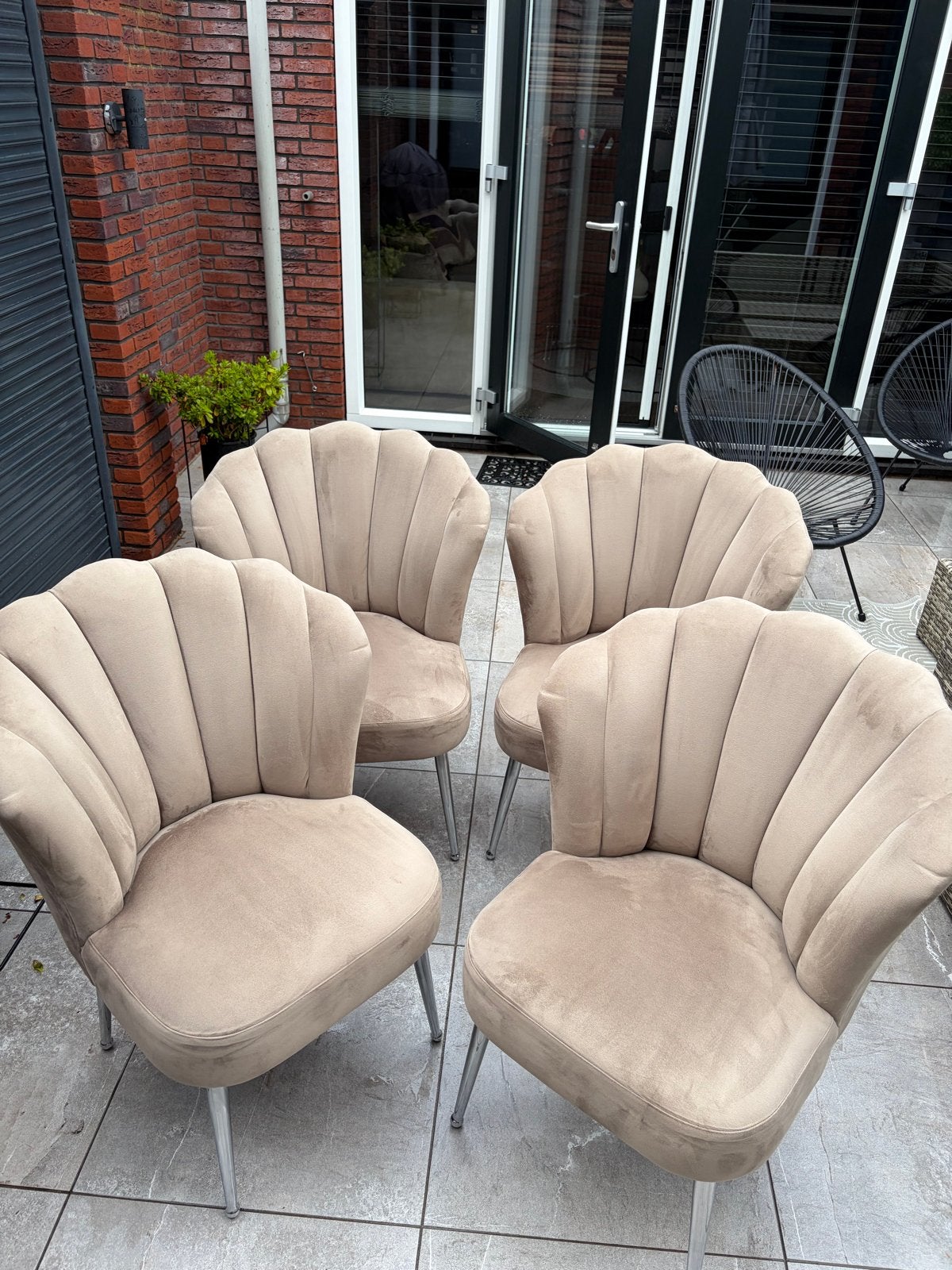 4 Flower eetkamerstoelen, Huis en Inrichting, Gebruikt, Overige kleuren, Ophalen of Verzenden, Vier