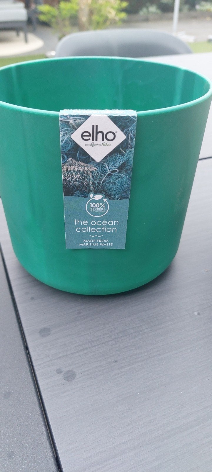 Elho bloempot 'The Ocean Collection' - Groen, Kunststof, Rond, Ophalen of Verzenden, Zo goed als nieuw