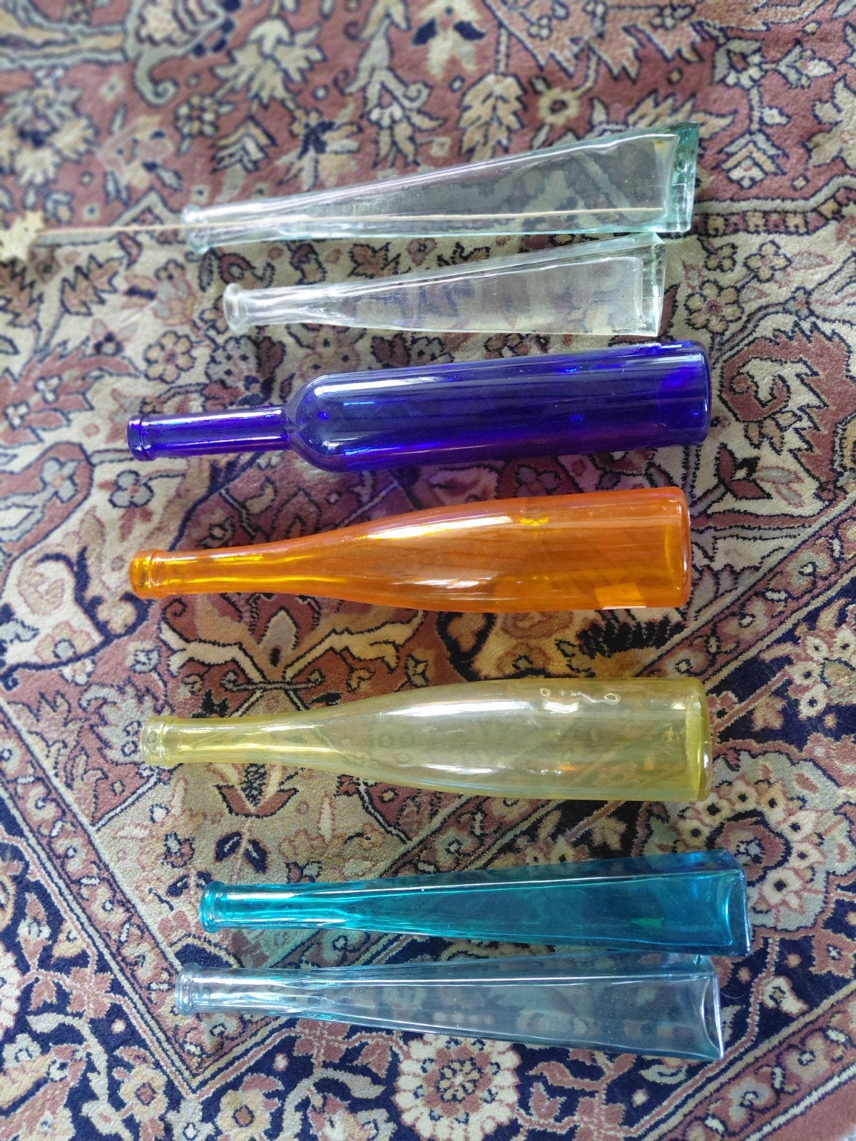 Decoratieve glazen flessen in diverse kleuren, Antiek en Kunst, Ophalen