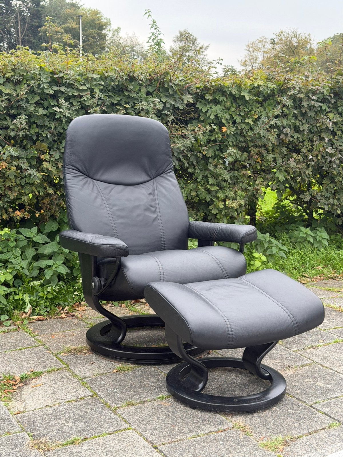 Streeless relax fauteuil met voetenbank, Ophalen of Verzenden, Zo goed als nieuw, Minder dan 75 cm, 50 tot 75 cm