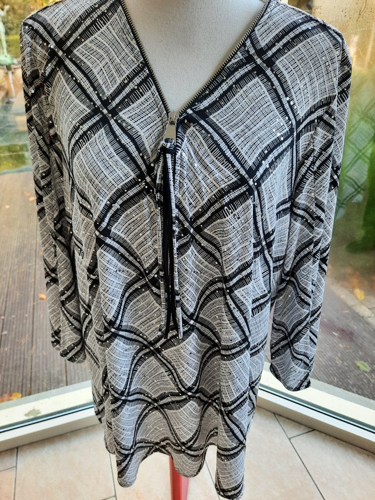 Charmante top JOSEPH RIBKOFF - XL, Maat 46/48 (XL) of groter, Joseph Ribkoff, Zo goed als nieuw, Lange mouw
