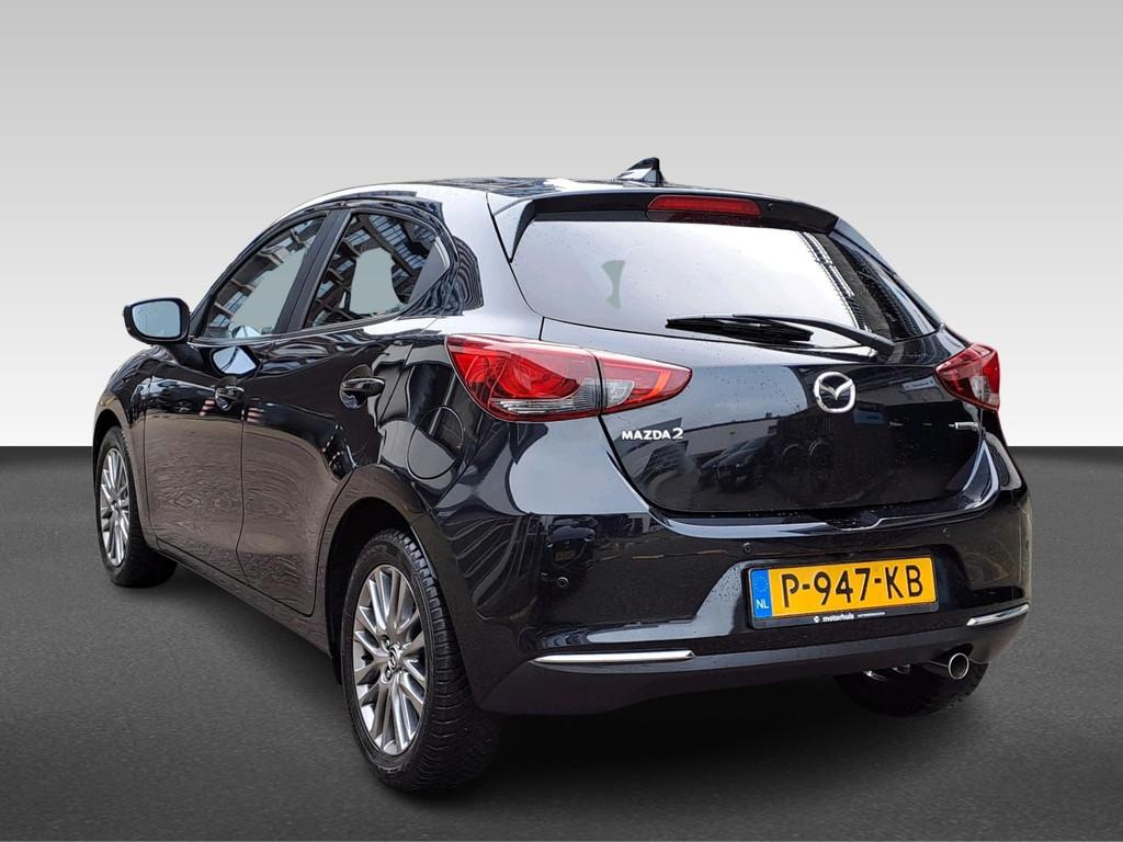 Mazda 2 1.5 SKYACTIV-G 90PK LUXURY NAVI CAMERA HUD LED ECC N, Auto's, 4 cilinders, Zwart, Origineel Nederlands, Bedrijf