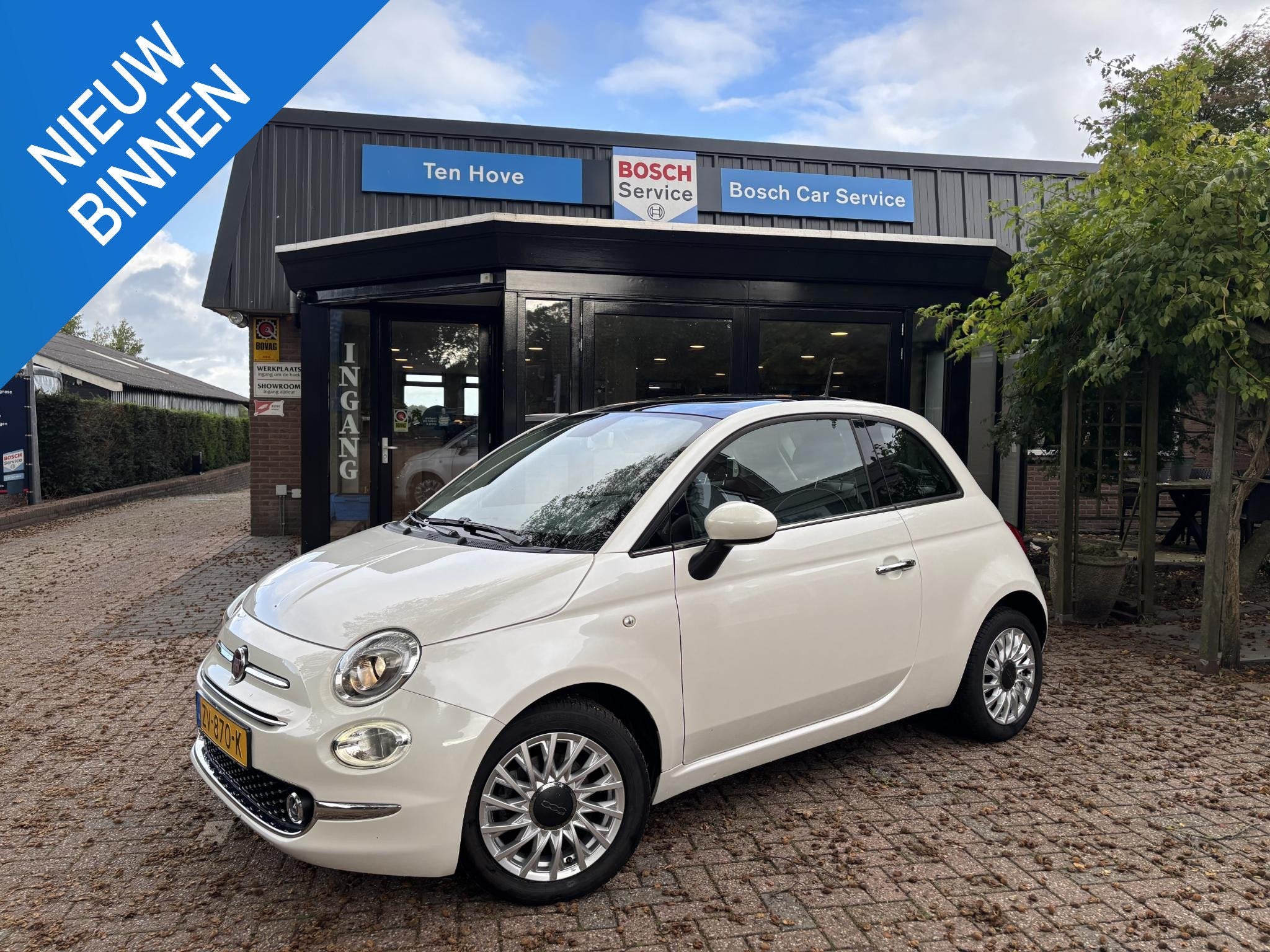 Fiat 500 0.9 TwinAir Turbo Lounge|Pano|PDC|Parelmoer wit, Auto's, Voorwielaandrijving, Wit, Origineel Nederlands, Bedrijf