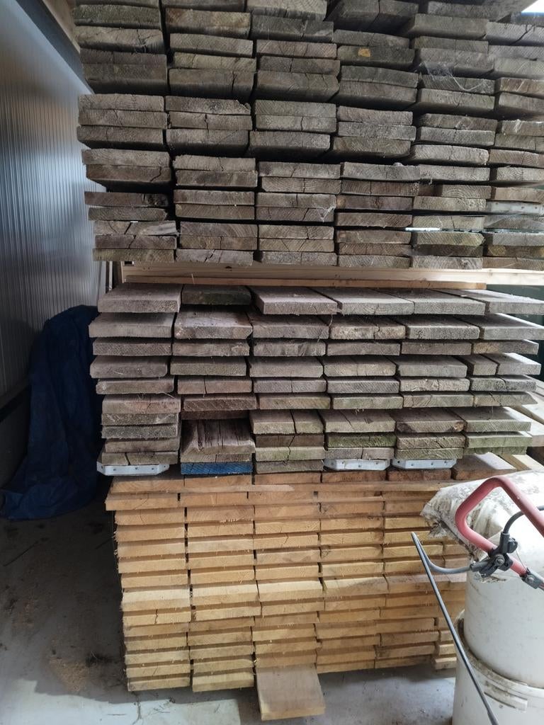 Steigerplanken 32x200mm 5m1 - Nieuw en gebruikt, Doe-het-zelf en Verbouw, Hout en Planken, Ophalen, 25 tot 50 mm, Plank, Steigerhout