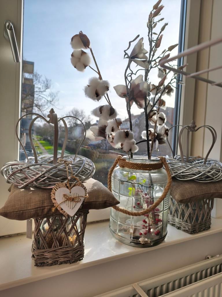 Decoratie vensterbank, tafel. Kronen, grote Glazen Pot, Ophalen, Zo goed als nieuw