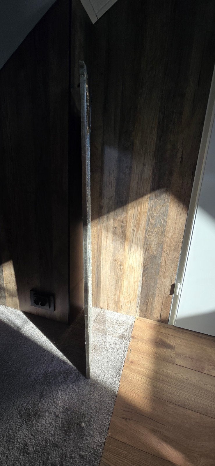 Vintage passpiegel 130  50 cm – elegante zilverkleurige ran, Ophalen, Zo goed als nieuw