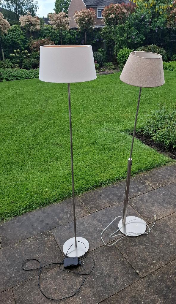 Twee staande schemerlampen, Huis en Inrichting, Lampen | Vloerlampen, Ophalen, Gebruikt, Overige materialen, 100 tot 150 cm