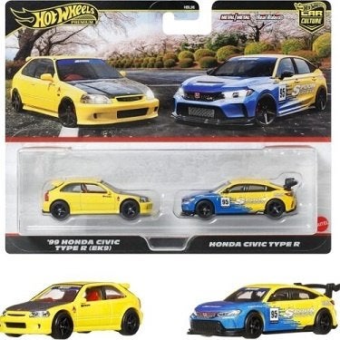 2-Pack Honda Civic EK9 + Honda Civic Type R 1:64 Hotwheels P, Tschuiten@hotmail.com, Duitsland, Auto, Hotwheels Premium