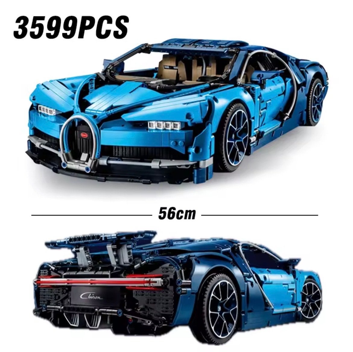 Bouwset sportwagen Bugatti Chiron 3599 onderdelen, Ophalen, Zo goed als nieuw, Overige merken