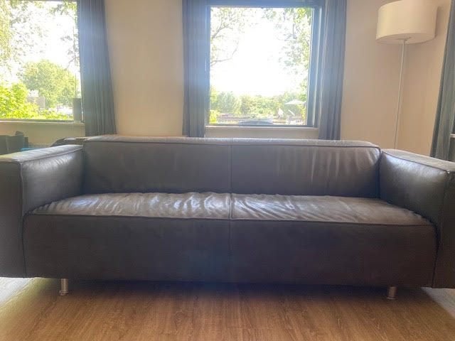 Lederen bank, Ophalen, 250 tot 300 cm, Gebruikt, Klassiek
