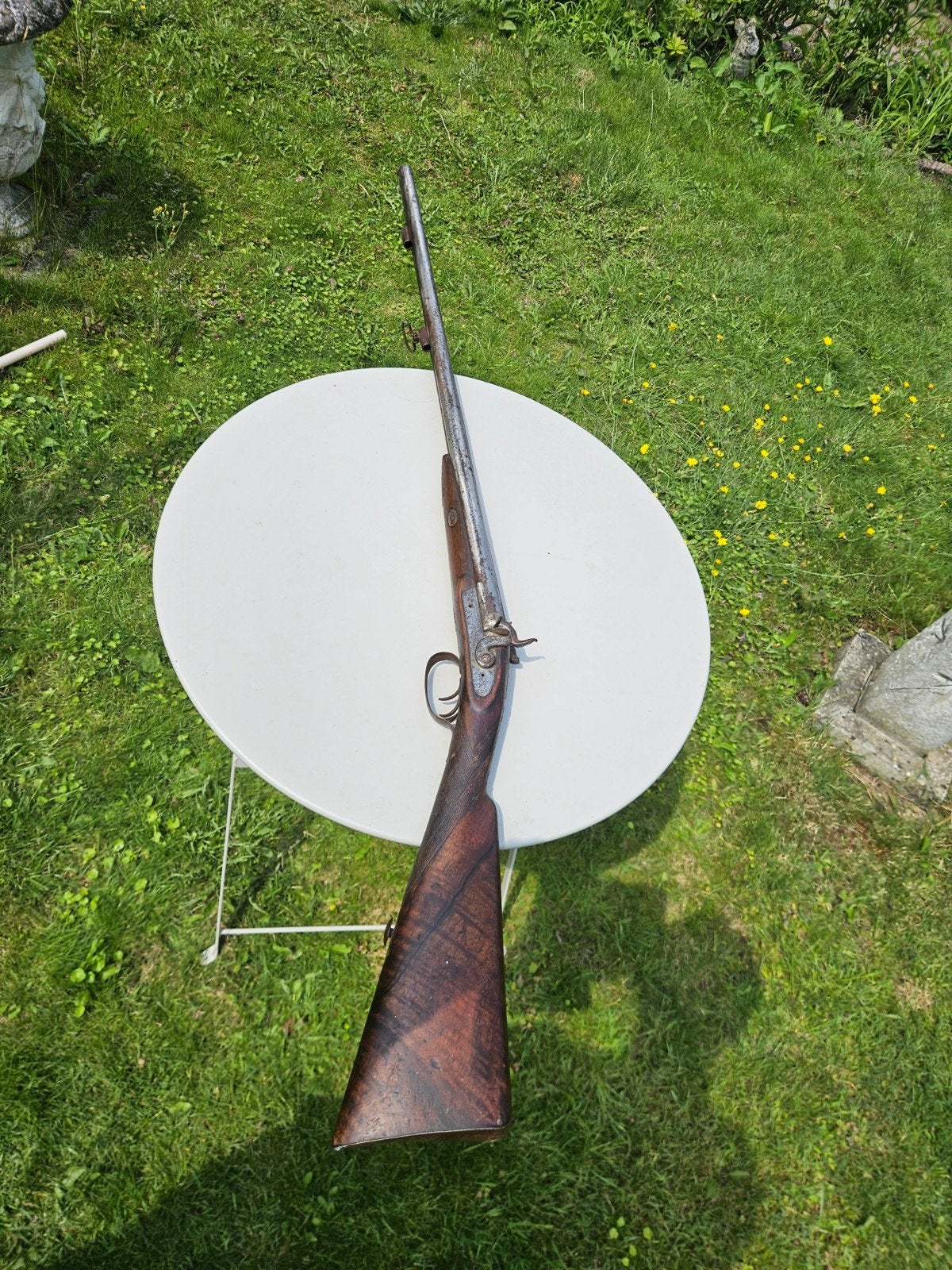 Antiek dubbelloops percussie geweer, Ophalen of Verzenden