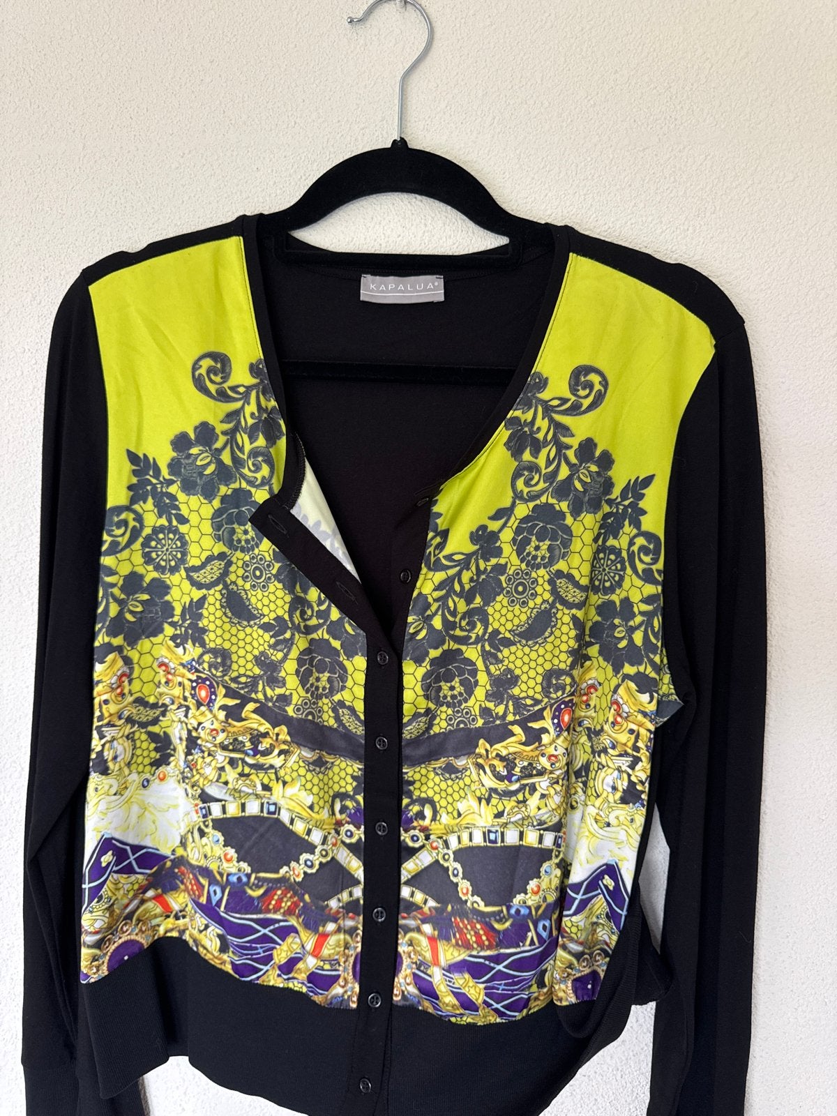 Kapalua vest met print - Maat XL, Kleding | Dames, Ophalen of Verzenden, Gedragen, Maat 46/48 (XL) of groter, Zwart