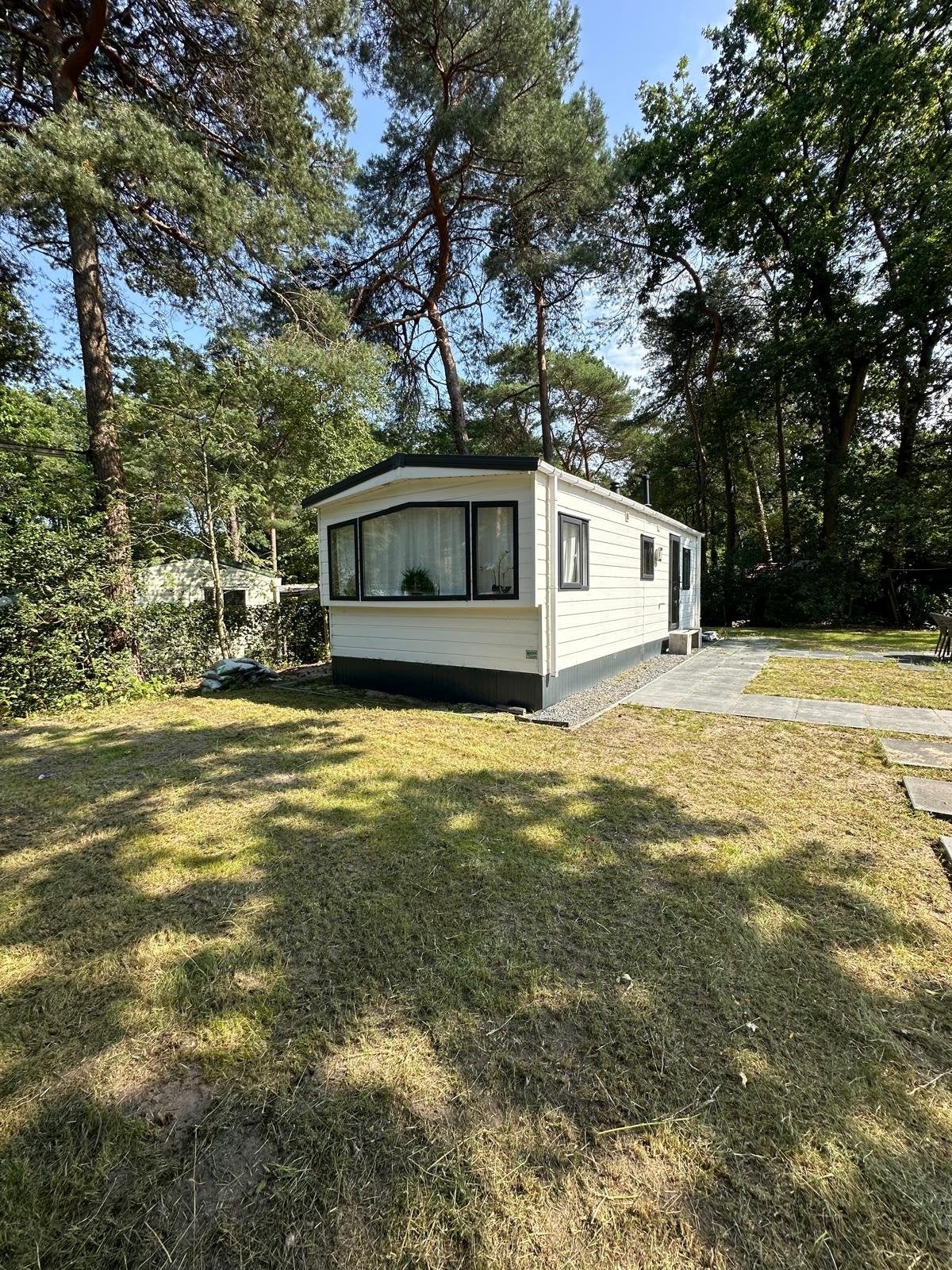 Prachtig chalet, bosrijke omgeving IJhorst (verplaatsbaar), Overige merken, Rondzit, Kachel, 2 aparte bedden