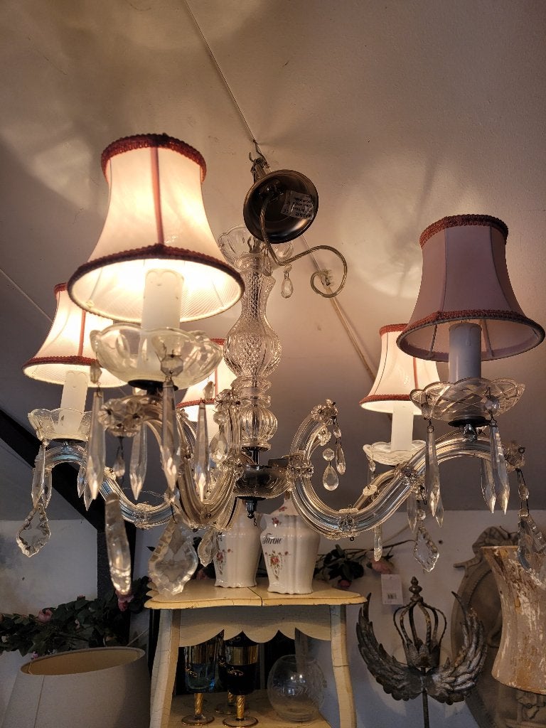 Vintage kroonluchter plafondlamp foto 1 t/m 5, Huis en Inrichting, Lampen | Kroonluchters, Ophalen, Heikant 21 Kaatsheuvel, Belle Vieille Brocante