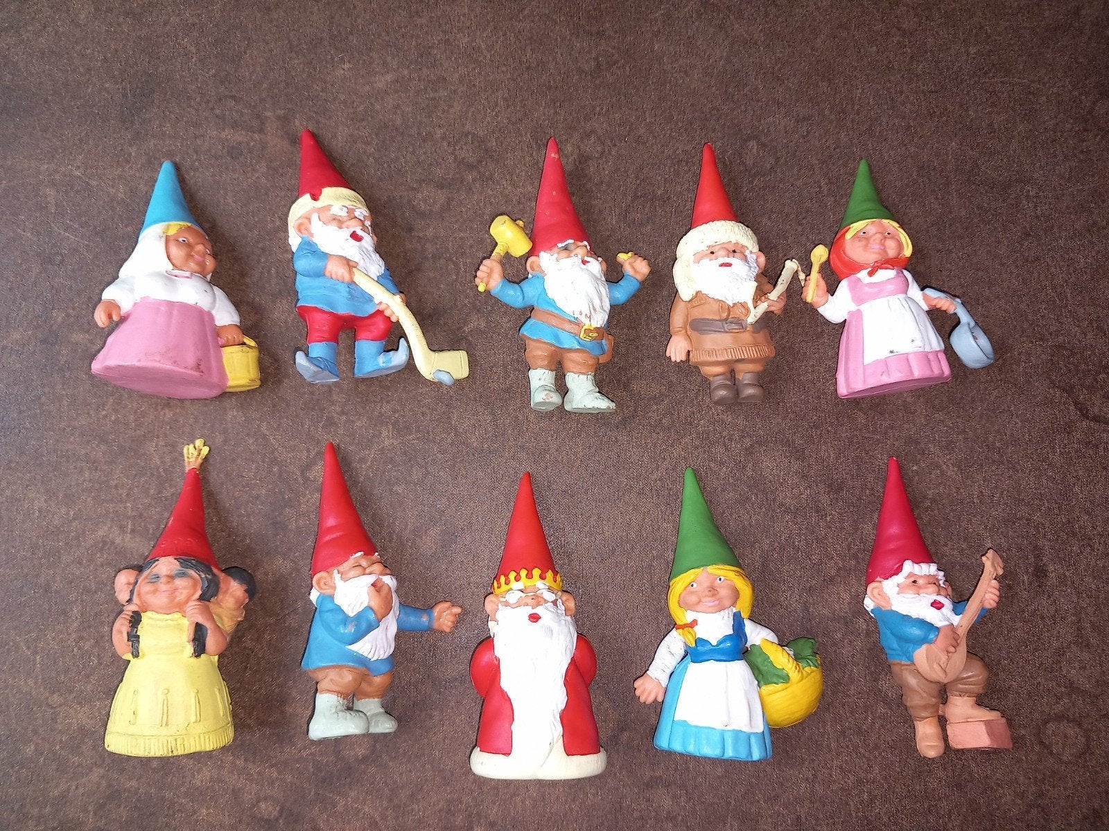 Set van 10 vintage david de kabouter figuren, Verzamelen, Gebruikt, ., Ophalen of Verzenden, .