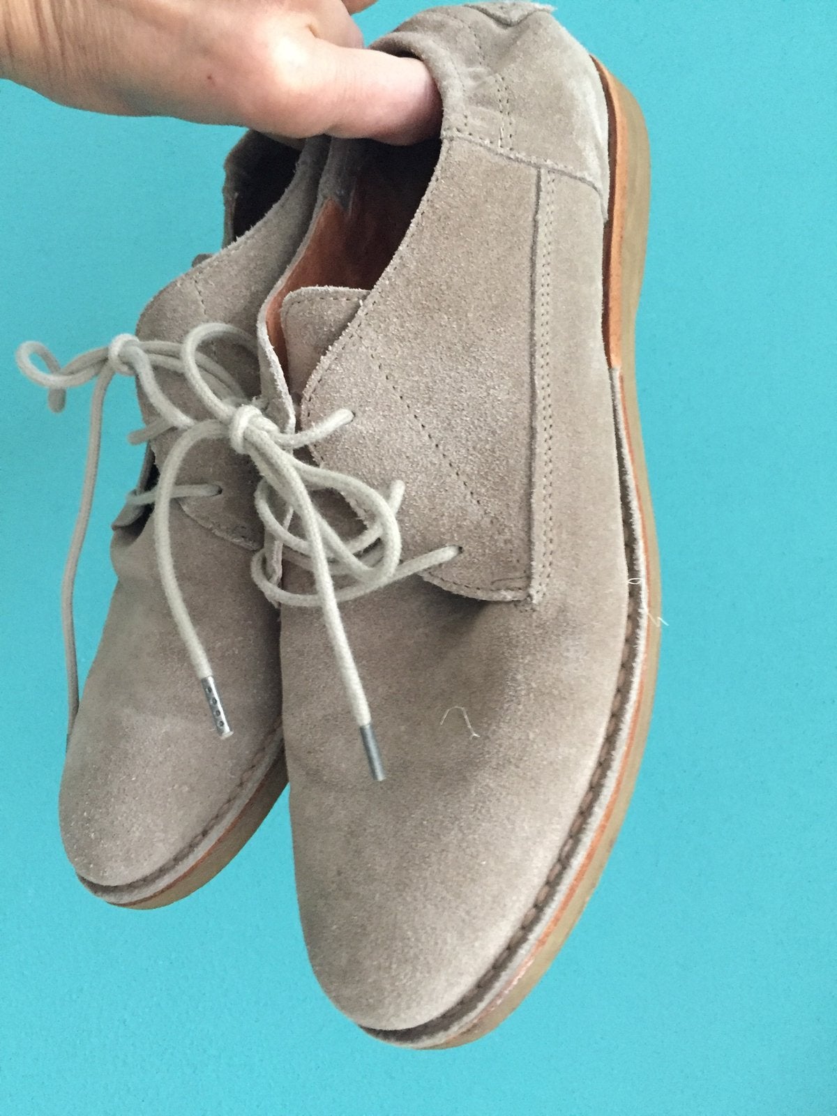 Shabbies suede veterschoenen boho  mt 41, Ophalen of Verzenden, Zo goed als nieuw, Beige, Sneakers of Gympen