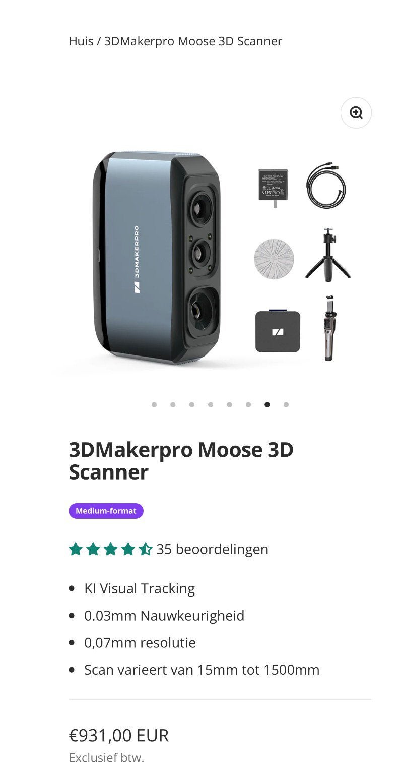 Nieuwe 3D scanner, 1x gebruikt, Ophalen of Verzenden, Zo goed als nieuw