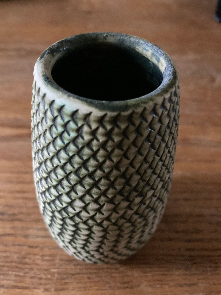 Vintage vaasje keramiek (hoogte 11 cm), Ophalen of Verzenden