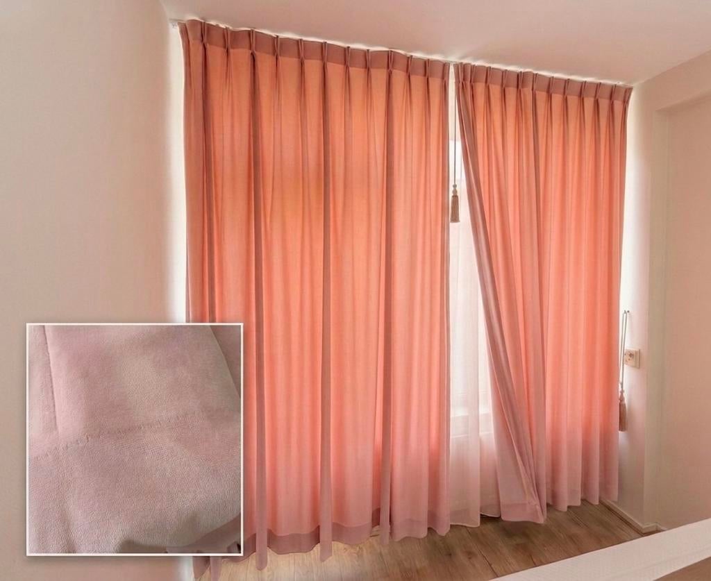 Roze gordijnen, Ophalen, Gebruikt, 200 cm of meer, Overige kleuren