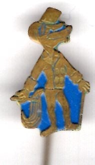 Joris Goedbloed blauw op koper strip speldje ( S_011a), Verzenden, Nieuw, Figuurtje, Speldje of Pin