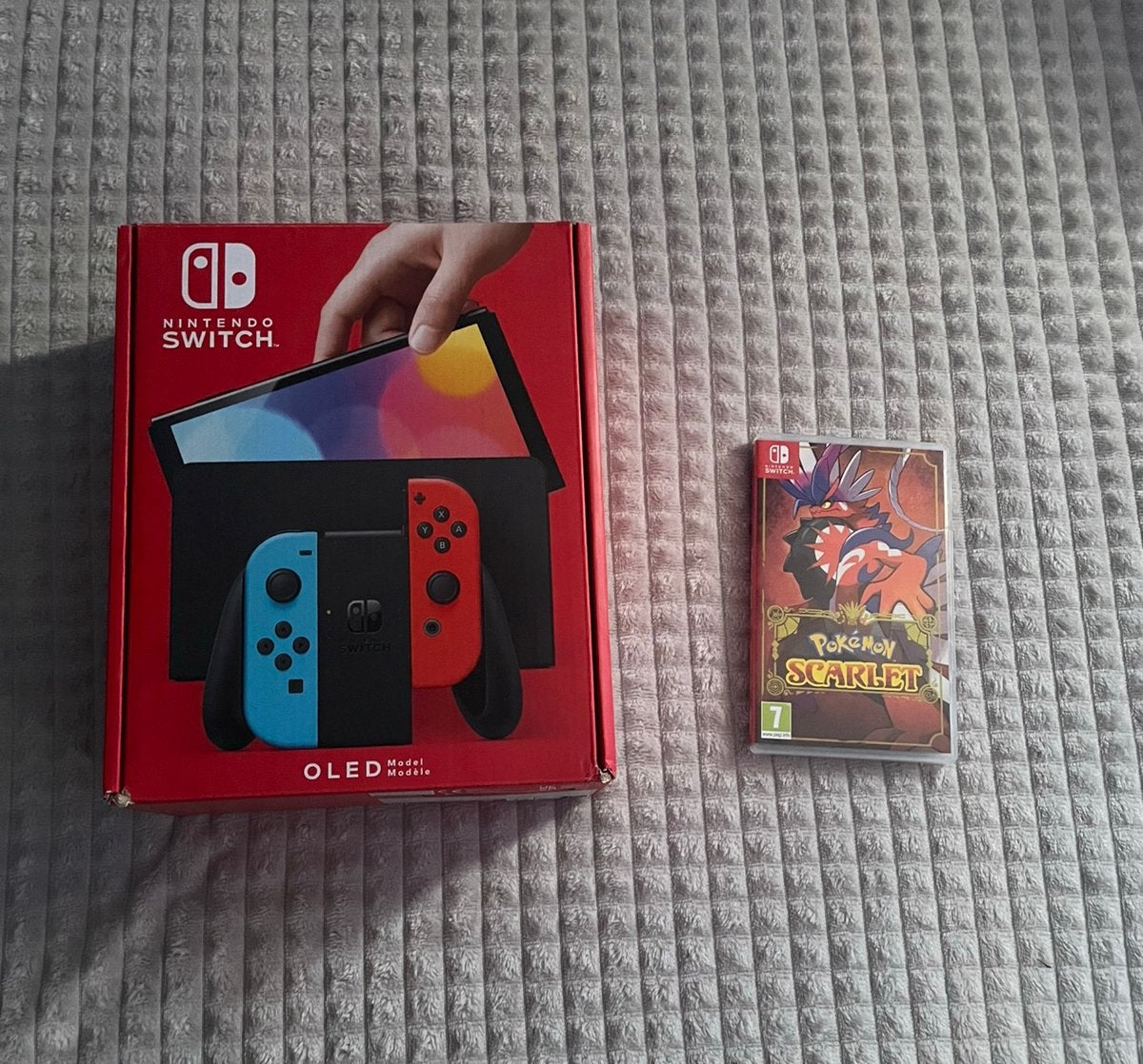 Nintendo Switch OLED met Spel en 64gb Sd-kaart, Switch OLED, Ophalen of Verzenden, Zo goed als nieuw, Met harde schijf
