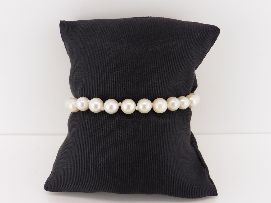 Parel armband met gouden slot                            D70, Overige materialen, Gebruikt, Overige kleuren, .