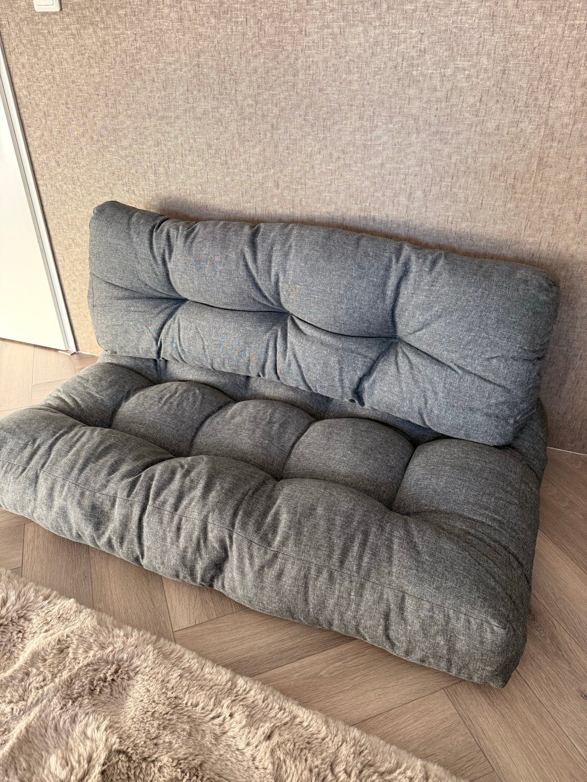 Palletkussens - 3 sets beschikbaar, Ophalen, Zo goed als nieuw, Grijs, Textiel