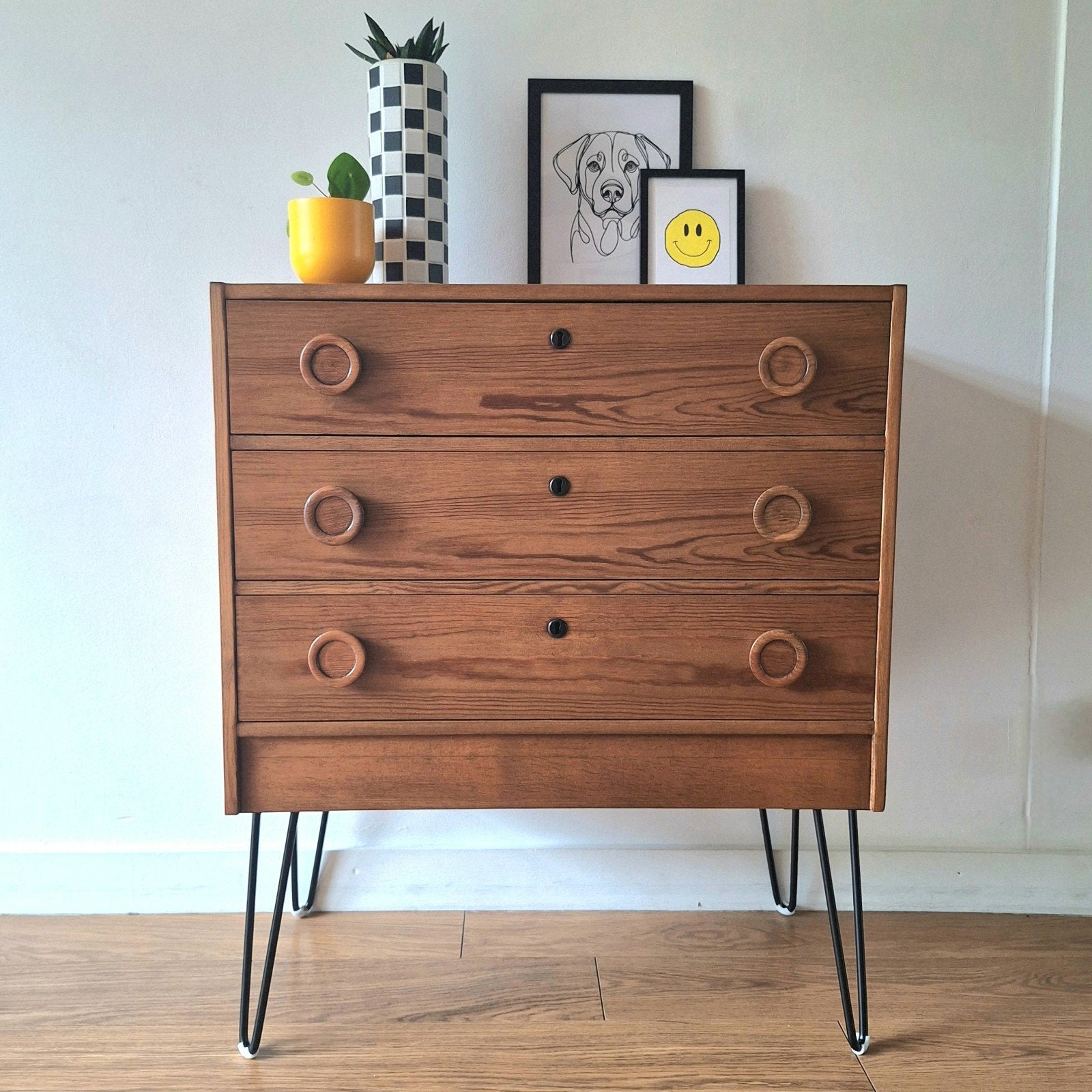 vintage ladekast, Huis en Inrichting, Kasten | Ladekasten, Ophalen, 50 tot 100 cm, 3 of 4 laden, Minder dan 100 cm