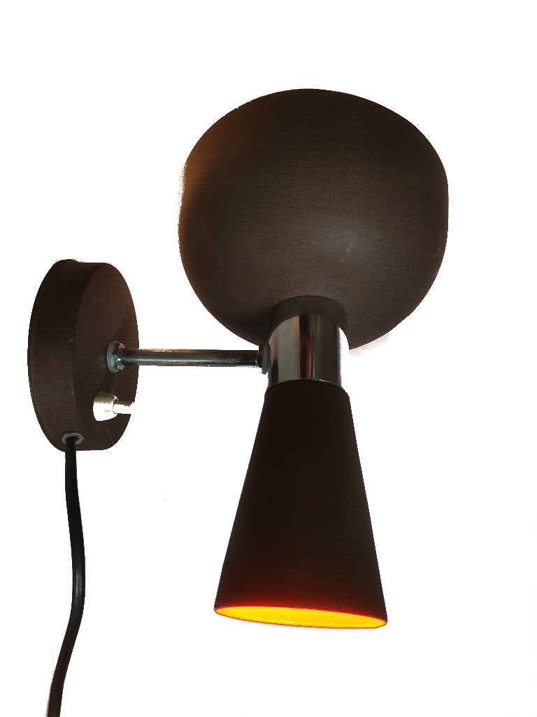 Schitterende vintage Herda design diabolo wandlamp, Ophalen of Verzenden, Gebruikt, Metaal