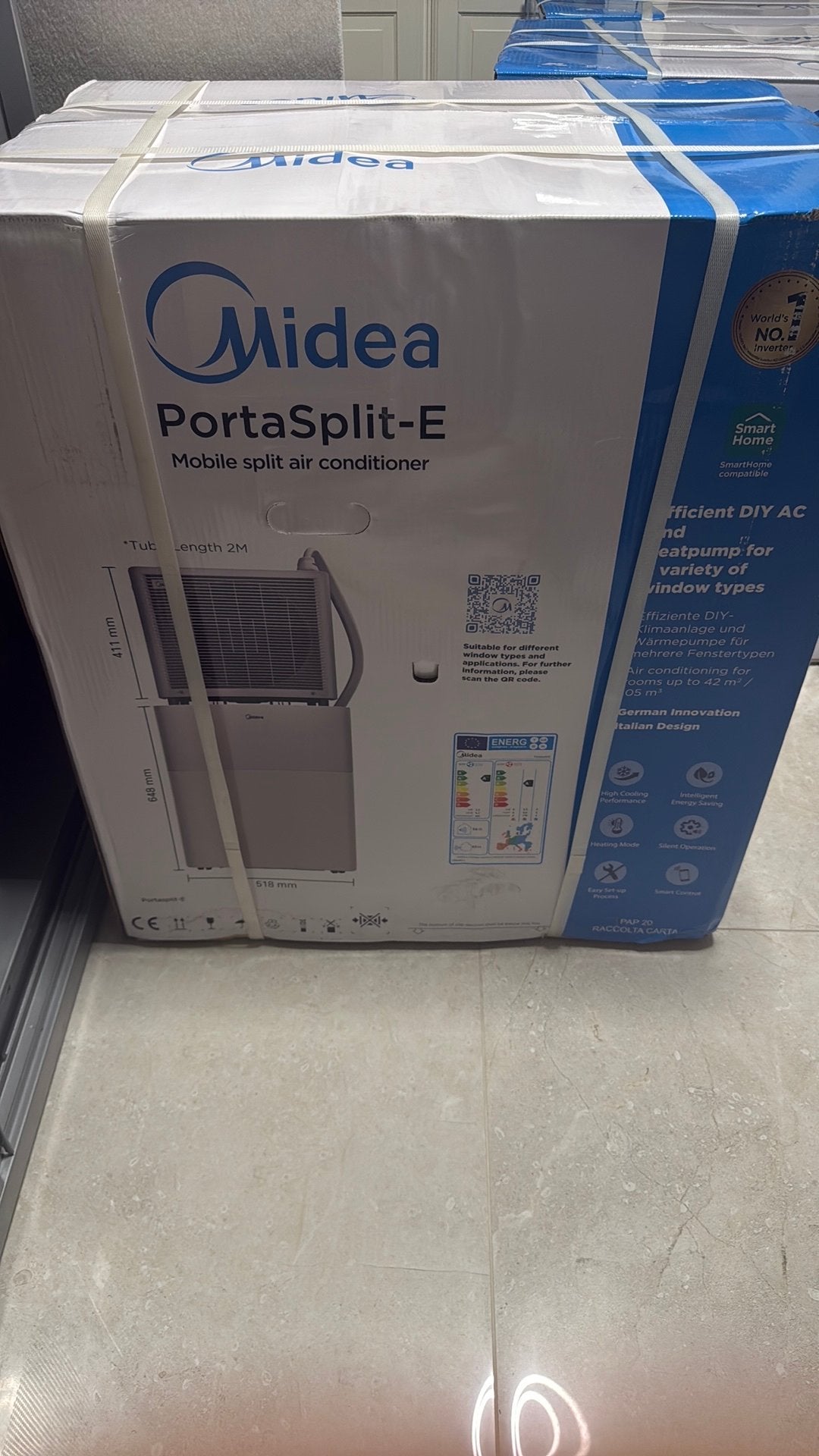 Midea PortaSplit-E 12000 BTU - Direct Ophalen, Ophalen, Koelen en Ontvochtigen, Nieuw, Mid