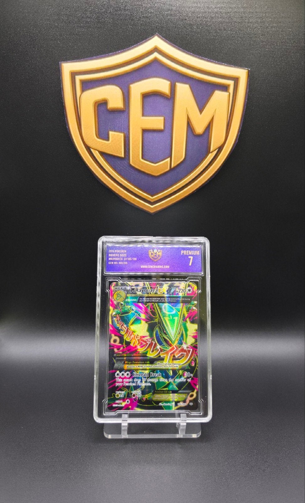 Pokémon M Rayquaza EX 105/108 GEM Premium 7, Verzenden, Zo goed als nieuw, Losse kaart, Foil
