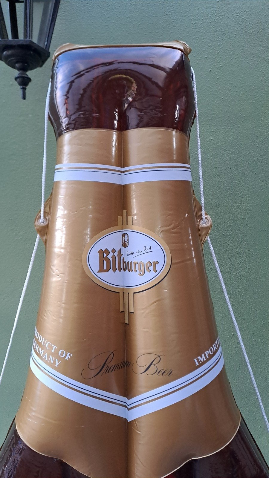 Grote vintage opblaasbare Bitburger bierfles - Reclame objec, Ophalen of Verzenden, Zo goed als nieuw, Overige merken