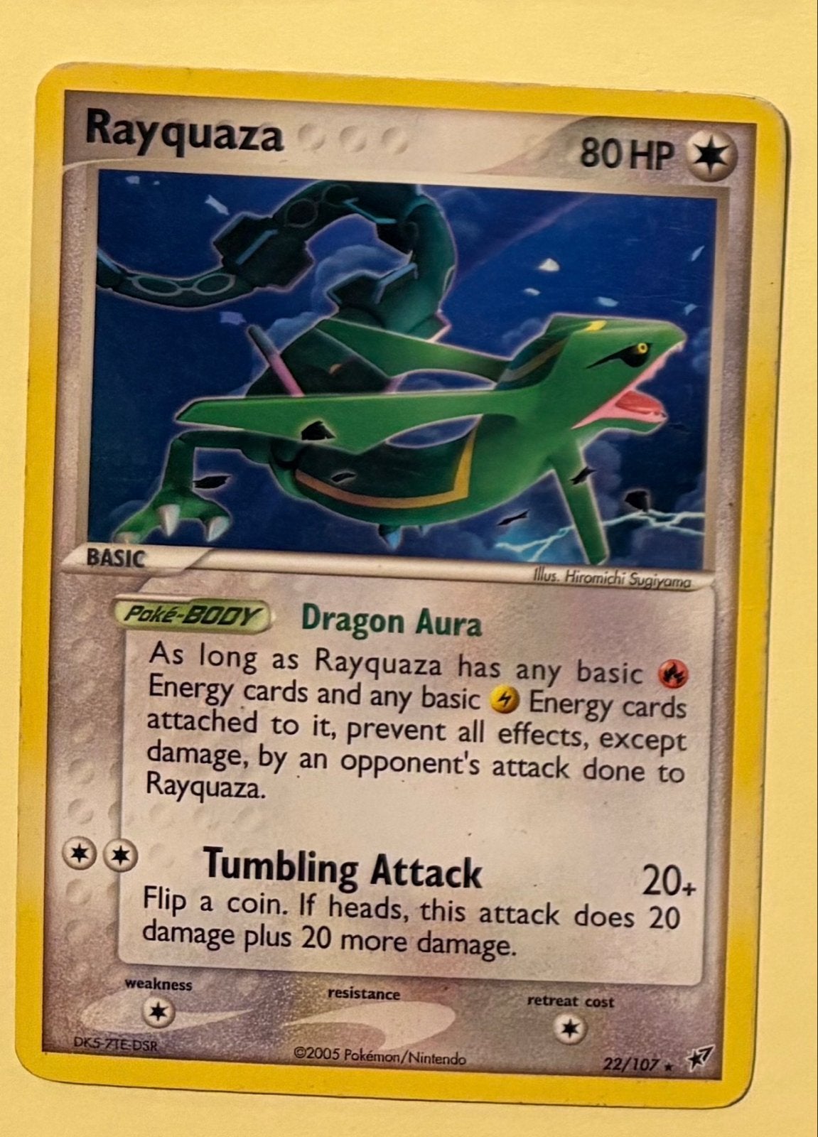 Pokémon Kaart Rayquaza 22/107, Ophalen of Verzenden, Gebruikt, Losse kaart