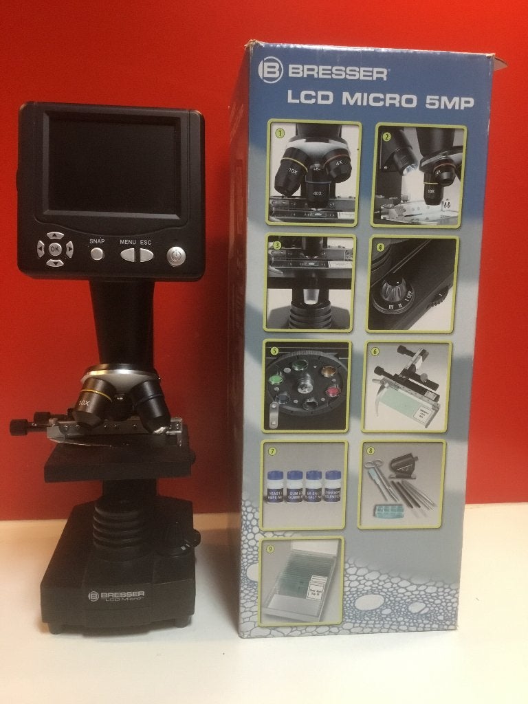 Bresser LCD microscoop 35’50 2000 x 5 MP, Ophalen of Verzenden, Nieuw, 1000x of meer, Biologische microscoop