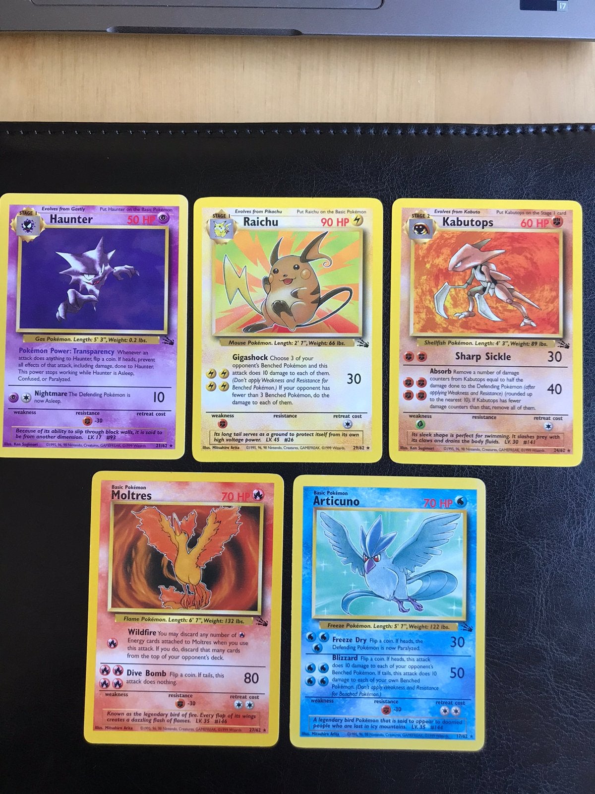 Fossil Rares - Haunter, Raichu, Kabutops, Moltres, Articuno, Ophalen of Verzenden, Zo goed als nieuw