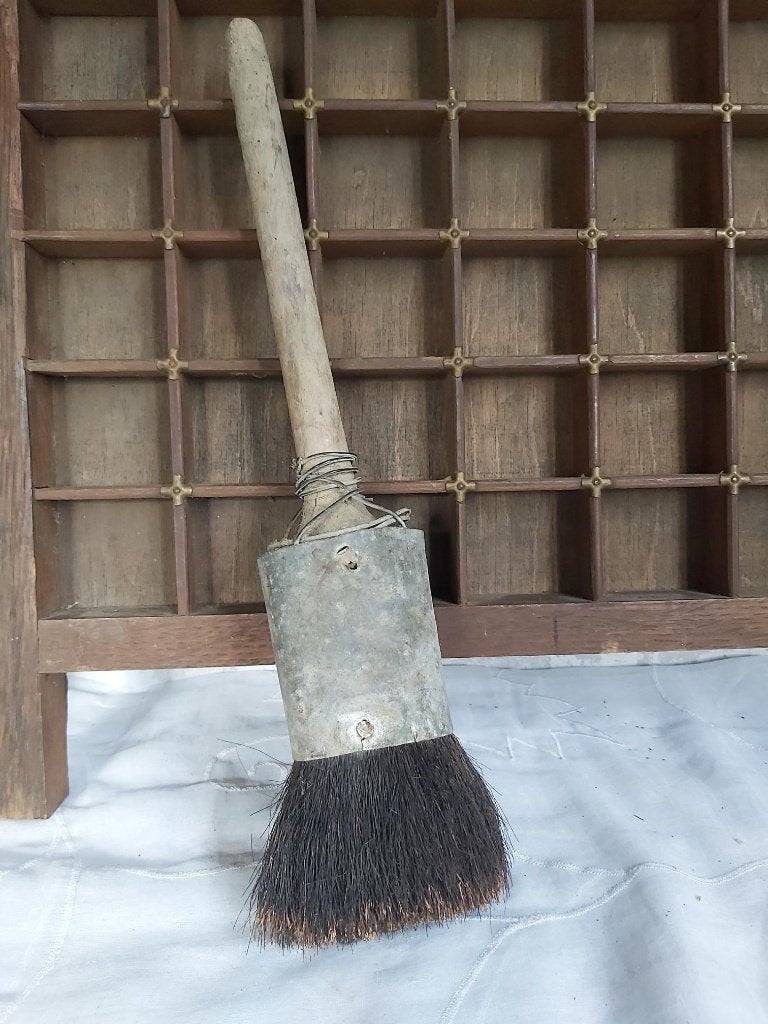 Stoere oude franse dikke verf kwast / verf borstel, Ophalen of Verzenden