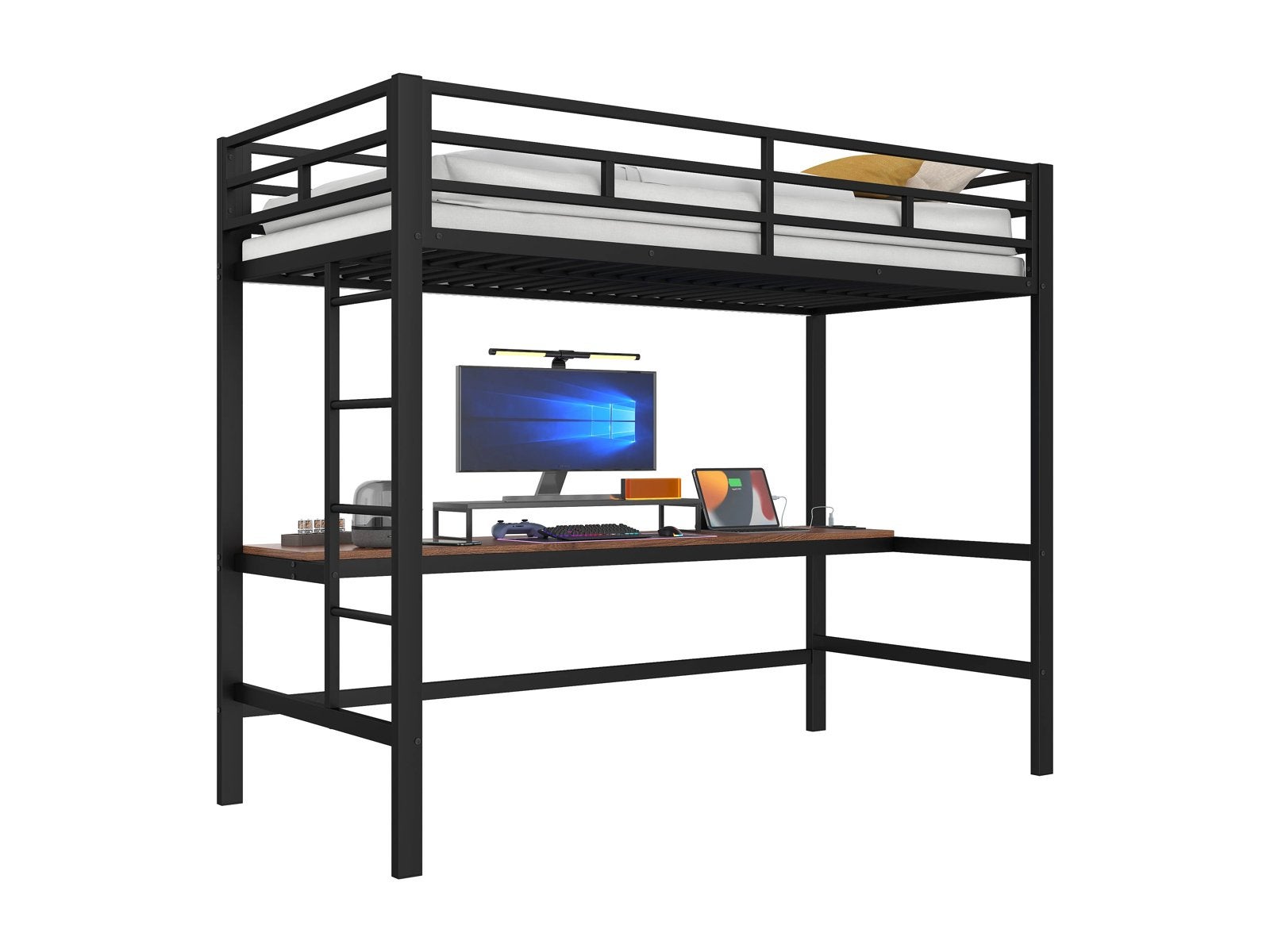 Hoogslaper met Leuning en trapladder, Huis en Inrichting, Ophalen, Eenpersoons, Zo goed als nieuw, 200 cm