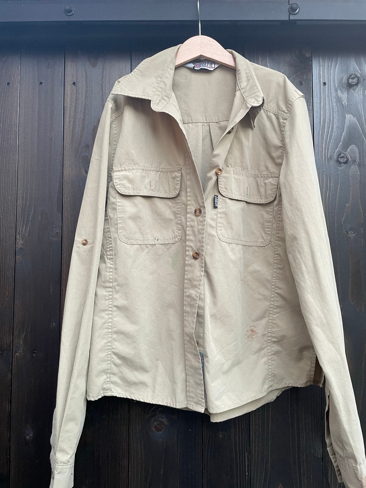 Scoutfit scouting blouse maat 34, Ophalen of Verzenden, Gedragen, Maat 34 (XS) of kleiner, Beige