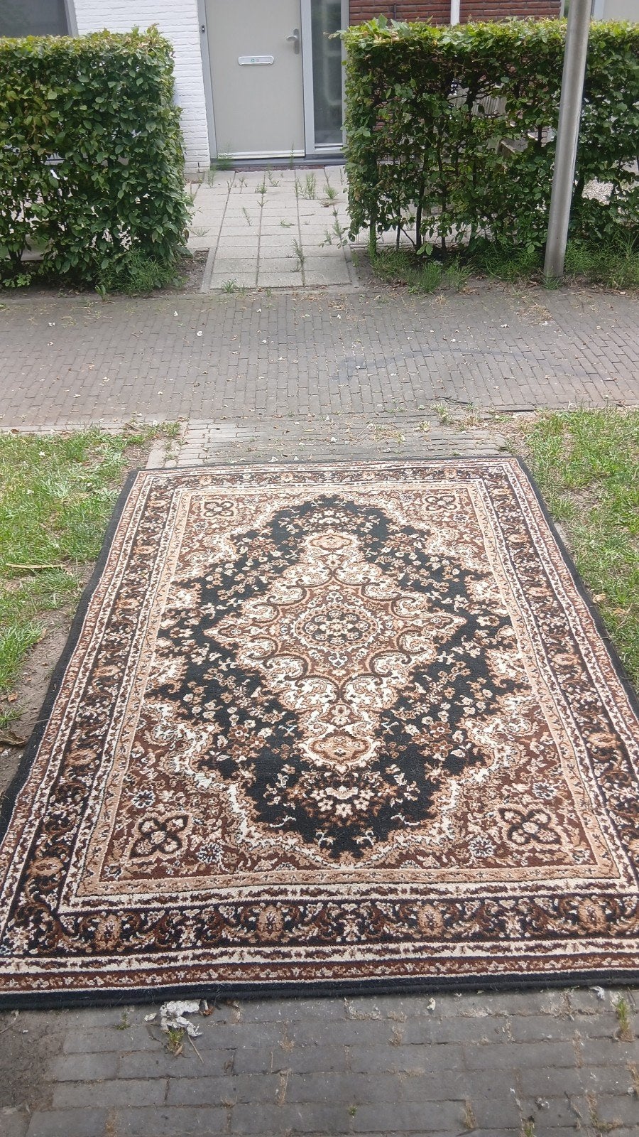 Oosters vloerkleed 1.60 x 2.25m - Gereinigd, Ophalen, Gebruikt, Bruin, 150 tot 200 cm