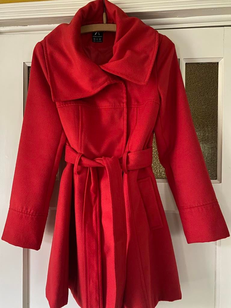 Rode zachte vilt jas, Ophalen of Verzenden, Zo goed als nieuw, Maat 34 (XS) of kleiner, Rood