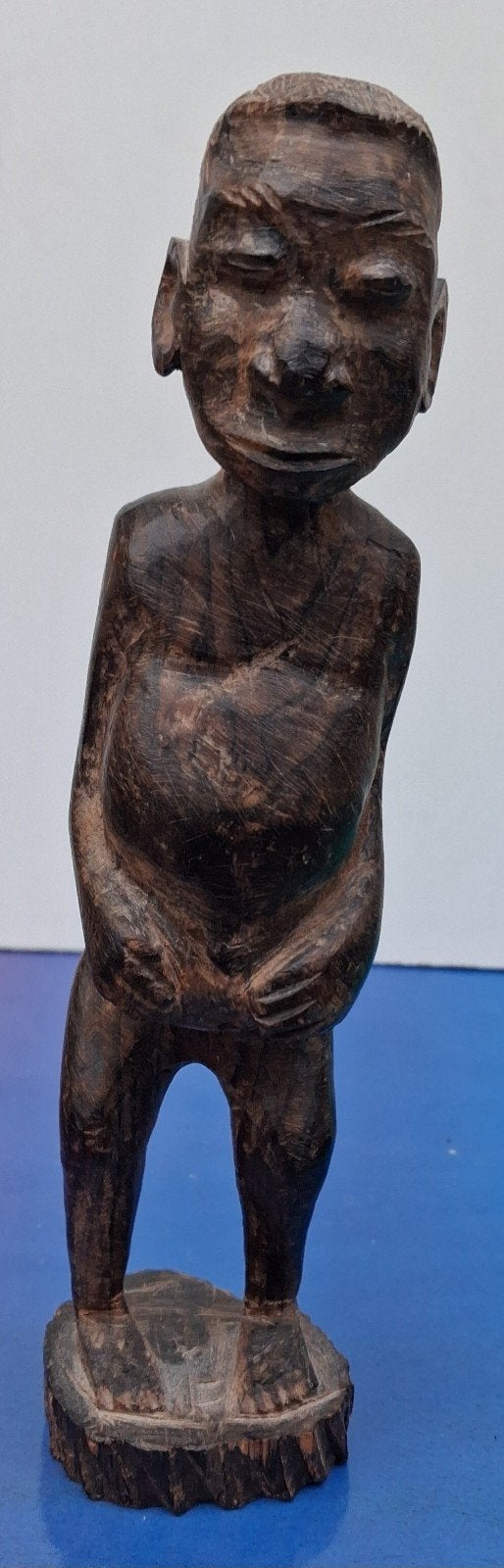 Fetisj. Baule/Sanofi ? Male. Afrika.  Hardhout. 15 cm., Bruin, Afrika, Handgemaakt, 15 cm